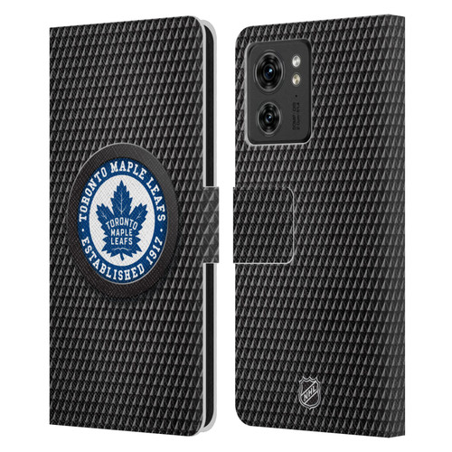 NHL Toronto Maple Leafs Puck Texture Leather Book Wallet Case Cover For Motorola Moto Edge 40