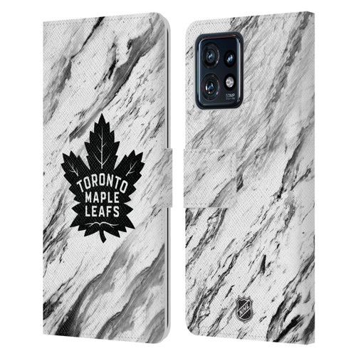 NHL Toronto Maple Leafs Marble Leather Book Wallet Case Cover For Motorola Moto Edge 40 Pro