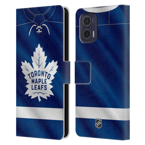 NHL Toronto Maple Leafs Jersey Leather Book Wallet Case Cover For Motorola Moto G73 5G