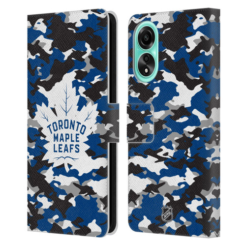 NHL Toronto Maple Leafs Camouflage Leather Book Wallet Case Cover For OPPO A78 4G