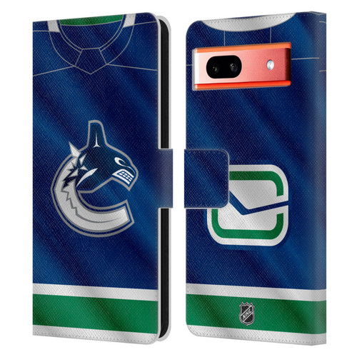 NHL Vancouver Canucks Jersey Leather Book Wallet Case Cover For Google Pixel 7a