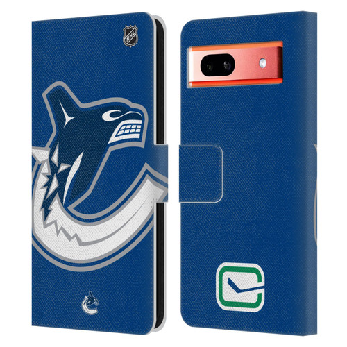 NHL Vancouver Canucks Oversized Leather Book Wallet Case Cover For Google Pixel 7a