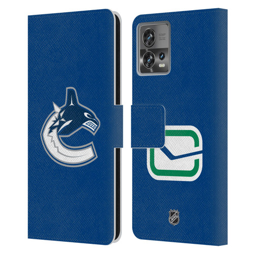 NHL Vancouver Canucks Plain Leather Book Wallet Case Cover For Motorola Moto Edge 30 Fusion
