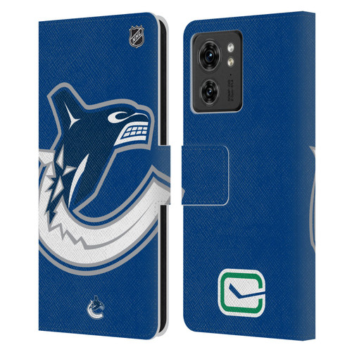 NHL Vancouver Canucks Oversized Leather Book Wallet Case Cover For Motorola Moto Edge 40