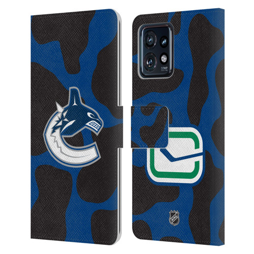 NHL Vancouver Canucks Cow Pattern Leather Book Wallet Case Cover For Motorola Moto Edge 40 Pro