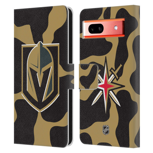 NHL Vegas Golden Knights Cow Pattern Leather Book Wallet Case Cover For Google Pixel 7a