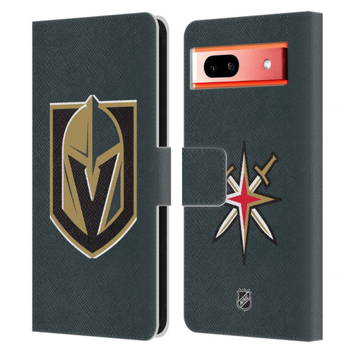 NHL Vegas Golden Knights Plain Leather Book Wallet Case Cover For Google Pixel 7a