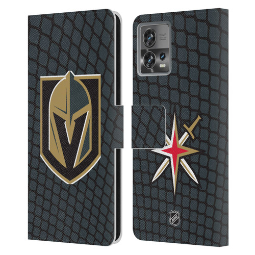 NHL Vegas Golden Knights Net Pattern Leather Book Wallet Case Cover For Motorola Moto Edge 30 Fusion