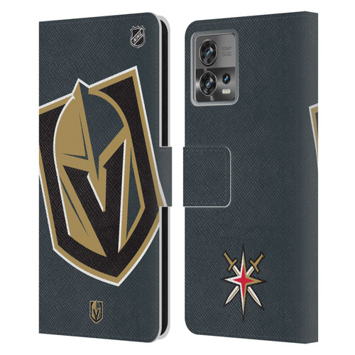 NHL Vegas Golden Knights Oversized Leather Book Wallet Case Cover For Motorola Moto Edge 30 Fusion