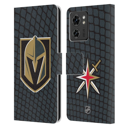 NHL Vegas Golden Knights Net Pattern Leather Book Wallet Case Cover For Motorola Moto Edge 40