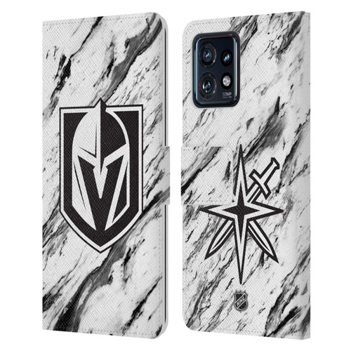 NHL Vegas Golden Knights Marble Leather Book Wallet Case Cover For Motorola Moto Edge 40 Pro