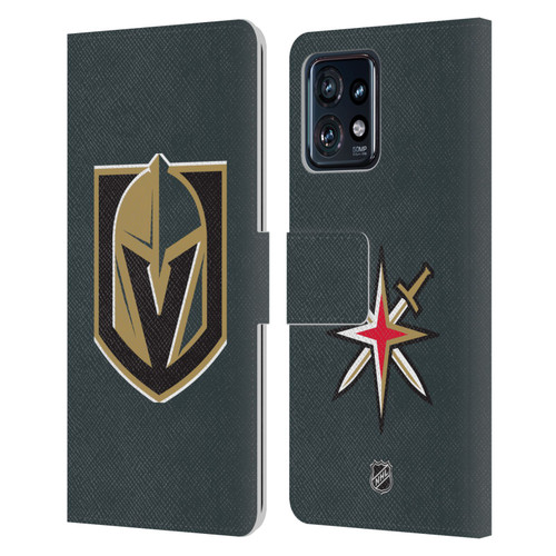 NHL Vegas Golden Knights Plain Leather Book Wallet Case Cover For Motorola Moto Edge 40 Pro