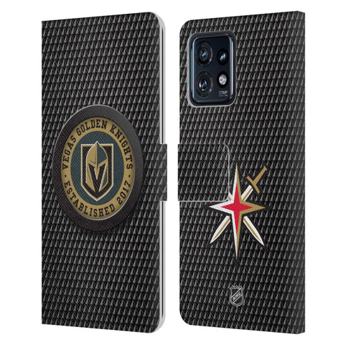 NHL Vegas Golden Knights Puck Texture Leather Book Wallet Case Cover For Motorola Moto Edge 40 Pro/Plus 2023