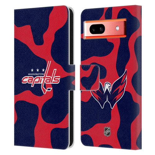 NHL Washington Capitals Cow Pattern Leather Book Wallet Case Cover For Google Pixel 7a