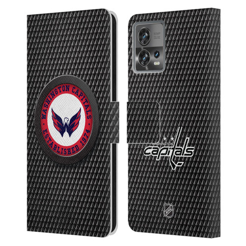 NHL Washington Capitals Puck Texture Leather Book Wallet Case Cover For Motorola Moto Edge 30 Fusion