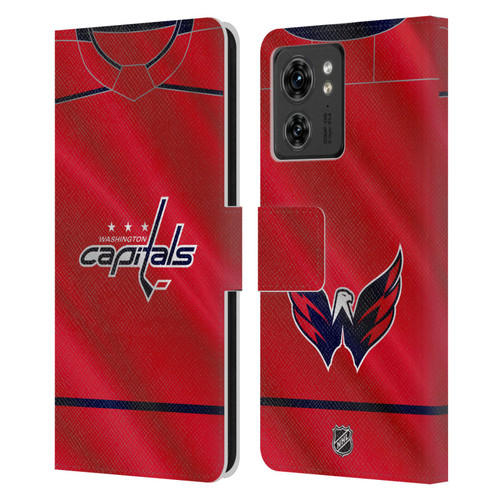 NHL Washington Capitals Jersey Leather Book Wallet Case Cover For Motorola Moto Edge 40