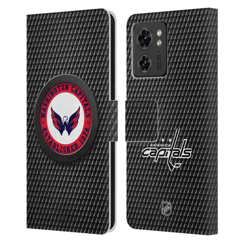 NHL Washington Capitals Puck Texture Leather Book Wallet Case Cover For Motorola Moto Edge 40/Edge (2023)