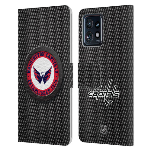 NHL Washington Capitals Puck Texture Leather Book Wallet Case Cover For Motorola Moto Edge 40 Pro/Plus 2023