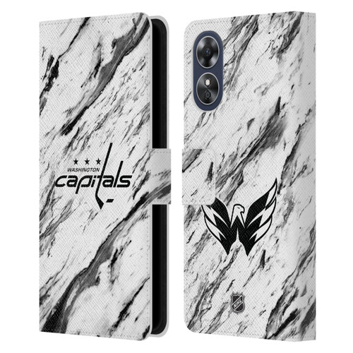 NHL Washington Capitals Marble Leather Book Wallet Case Cover For OPPO A17