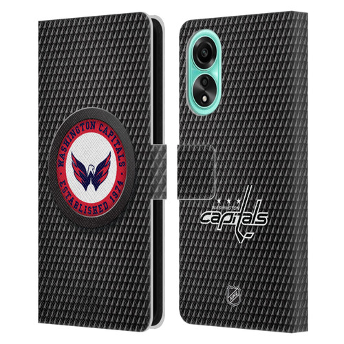 NHL Washington Capitals Puck Texture Leather Book Wallet Case Cover For OPPO A78 4G