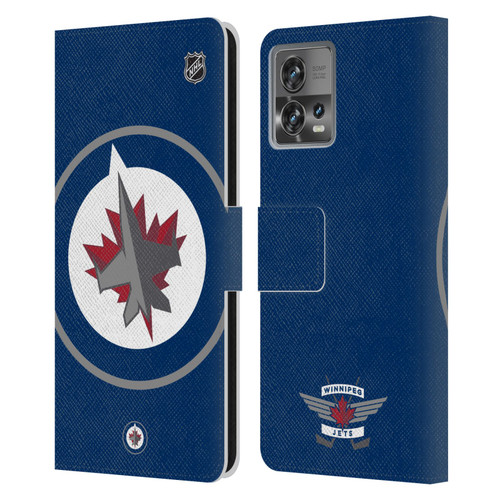 NHL Winnipeg Jets Oversized Leather Book Wallet Case Cover For Motorola Moto Edge 30 Fusion