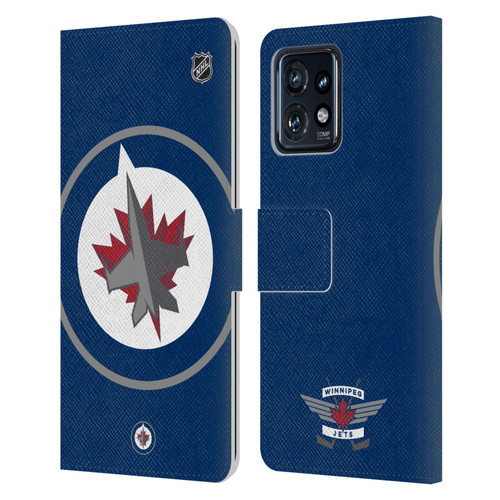 NHL Winnipeg Jets Oversized Leather Book Wallet Case Cover For Motorola Moto Edge 40 Pro/Plus 2023