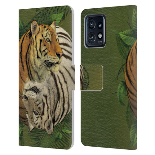 Vincent Hie Animals Tiger Yin Yang Leather Book Wallet Case Cover For Motorola Moto Edge 40 Pro