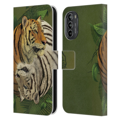Vincent Hie Animals Tiger Yin Yang Leather Book Wallet Case Cover For Motorola Moto G82 5G