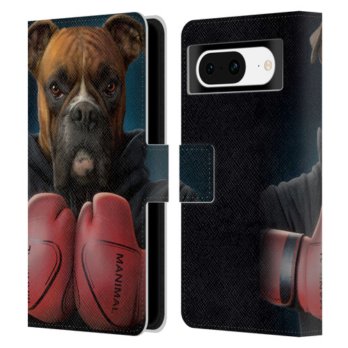 Vincent Hie Canidae Boxer Leather Book Wallet Case Cover For Google Pixel 8