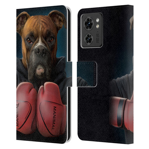 Vincent Hie Canidae Boxer Leather Book Wallet Case Cover For Motorola Moto Edge 40