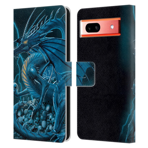 Vincent Hie Dragons 2 Abolisher Blue Leather Book Wallet Case Cover For Google Pixel 7a