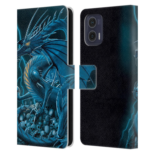 Vincent Hie Dragons 2 Abolisher Blue Leather Book Wallet Case Cover For Motorola Moto G73 5G