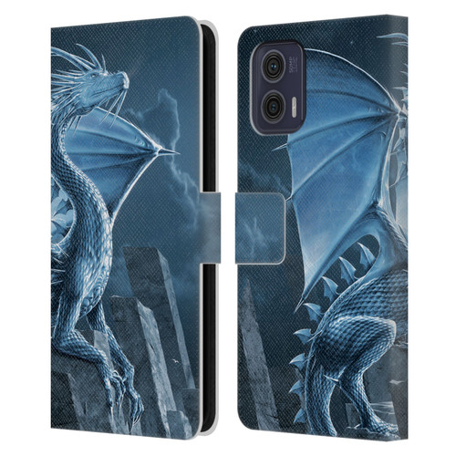 Vincent Hie Dragons 2 Silver Leather Book Wallet Case Cover For Motorola Moto G73 5G