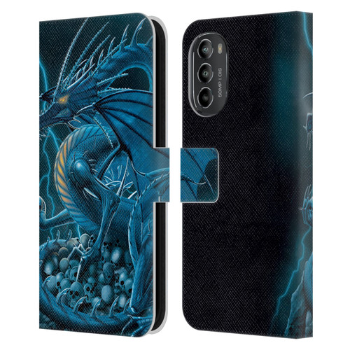 Vincent Hie Dragons 2 Abolisher Blue Leather Book Wallet Case Cover For Motorola Moto G82 5G