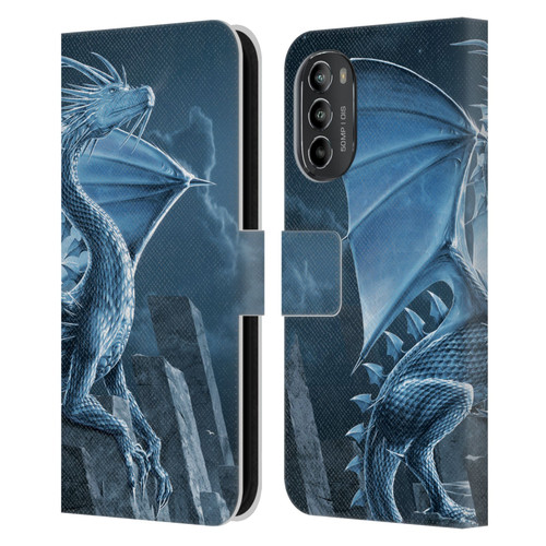 Vincent Hie Dragons 2 Silver Leather Book Wallet Case Cover For Motorola Moto G82 5G