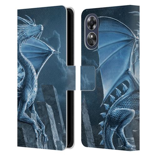 Vincent Hie Dragons 2 Silver Leather Book Wallet Case Cover For OPPO A17