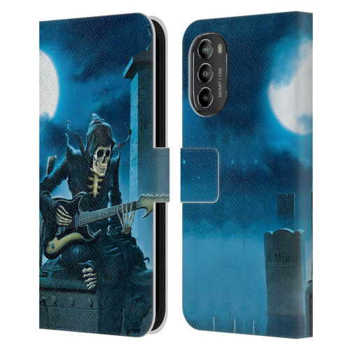 Vincent Hie Skulls Tribute Leather Book Wallet Case Cover For Motorola Moto G82 5G