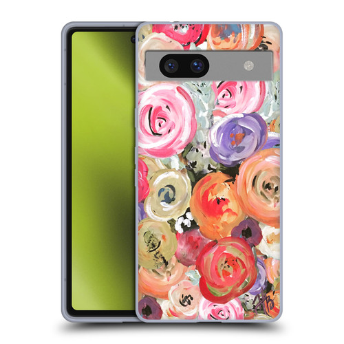 Haley Bush Floral Painting Colorful Soft Gel Case for Google Pixel 7a