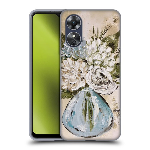 Haley Bush Floral Painting Blue And White Vase Soft Gel Case for OPPO A17