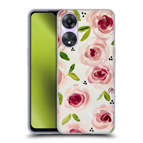 Haley Bush Floral Painting Pink Pattern Soft Gel Case for OPPO A78 5G