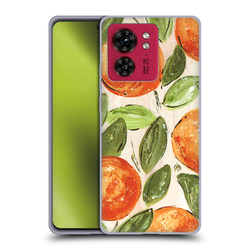 Haley Bush Pattern Painting Orange Splash Soft Gel Case for Motorola Moto Edge 40