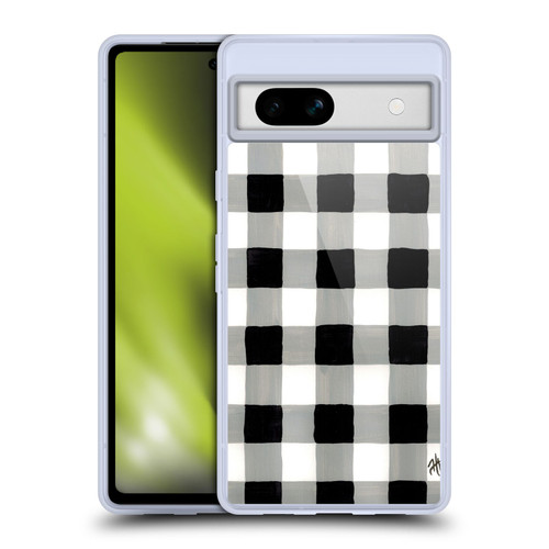 Haley Bush Pattern Painting Buffalo Check Black Soft Gel Case for Google Pixel 7a