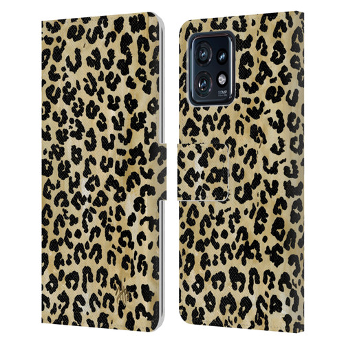 Haley Bush Pattern Painting Leopard Print Leather Book Wallet Case Cover For Motorola Moto Edge 40 Pro