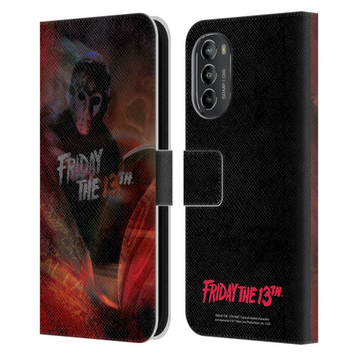 Friday the 13th Part III Key Art Poster Leather Book Wallet Case Cover For Motorola Moto G82 5G