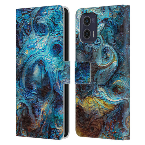 Cosmo18 Jupiter Fantasy Blue Leather Book Wallet Case Cover For Motorola Moto G73 5G