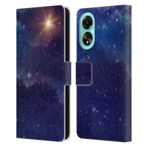 Cosmo18 Space 2 Shine Leather Book Wallet Case Cover For OPPO A78 4G