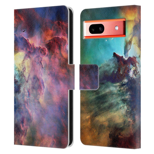 Cosmo18 Space Lagoon Nebula Leather Book Wallet Case Cover For Google Pixel 7a