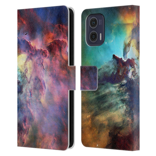 Cosmo18 Space Lagoon Nebula Leather Book Wallet Case Cover For Motorola Moto G73 5G