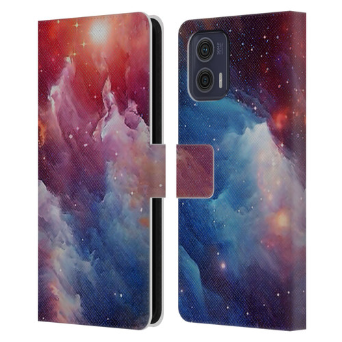 Cosmo18 Space Mysterious Space Leather Book Wallet Case Cover For Motorola Moto G73 5G