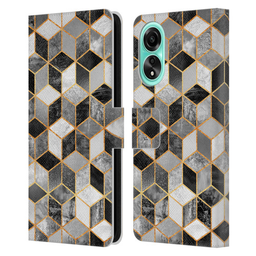 Elisabeth Fredriksson Cubes Collection Black And White Leather Book Wallet Case Cover For OPPO A78 4G